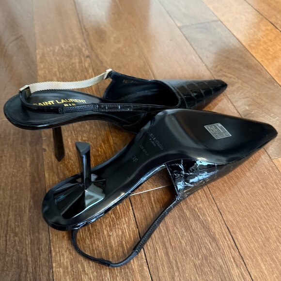Saint Laurent Black Slingback Heels / Pumps Never Worn - Picture 3 of 4